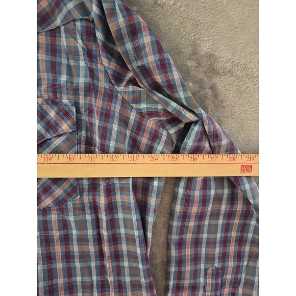 Wrangler Western Plaid Long Sleeve Snap Front Shirt XXL Mens Pearl Snap - Picture 6 of 8